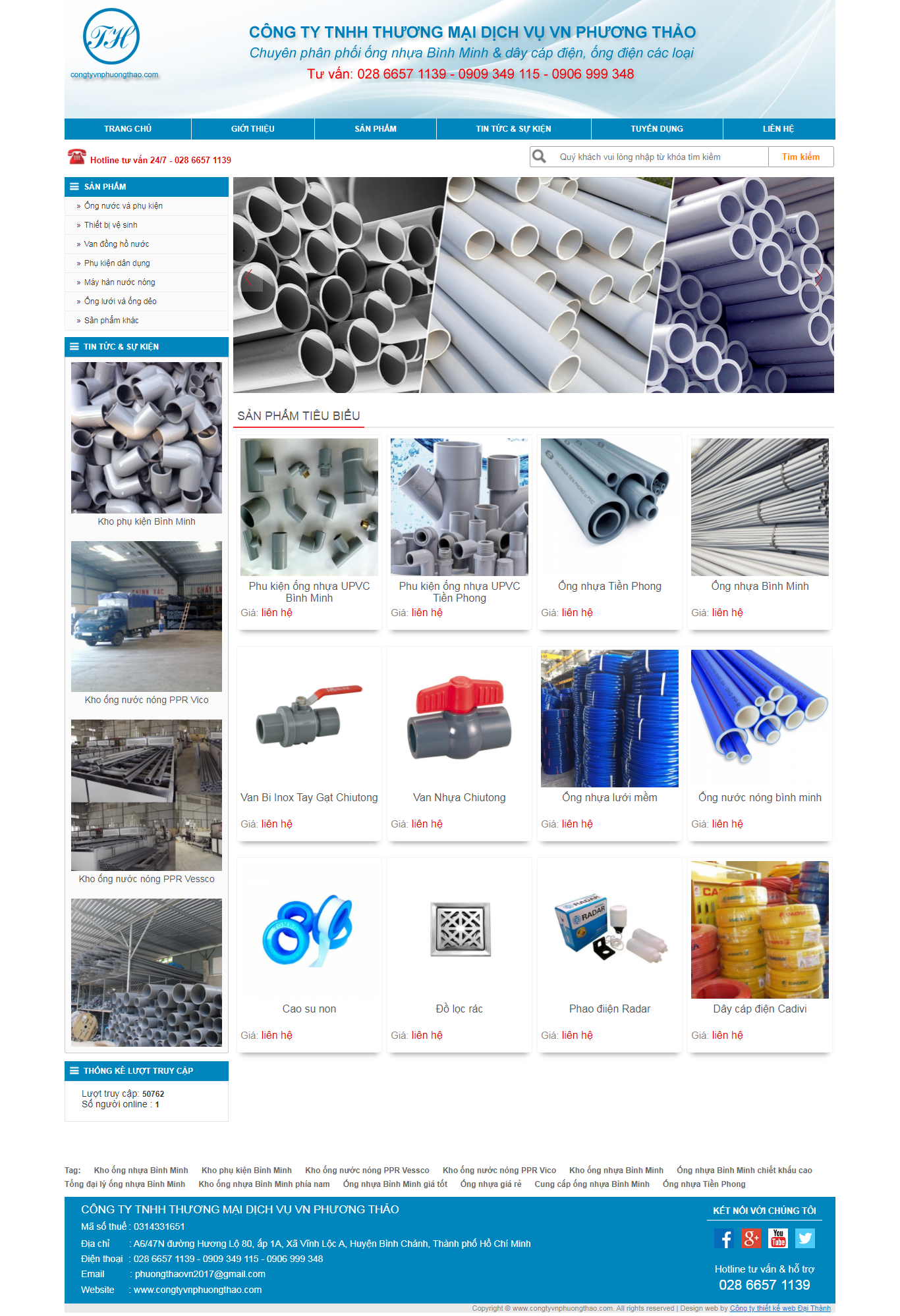 Thiết kế Website web bán ống nước - wwwcongtyvnphuongthaocom