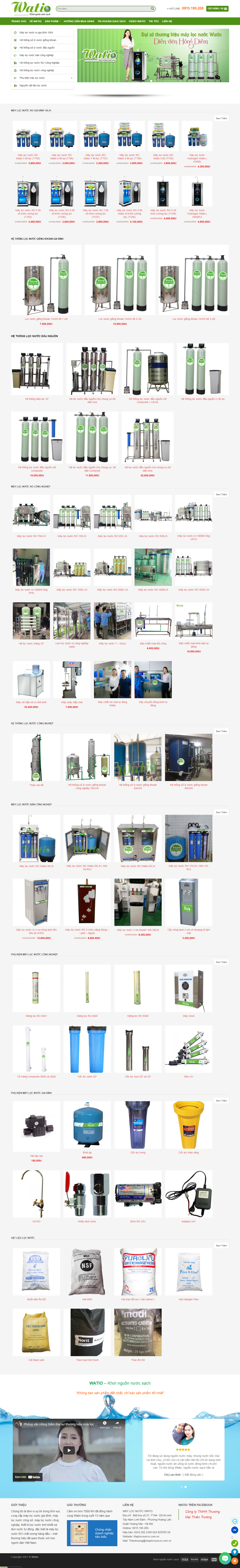Thiết kế Website web thiết bị xử lọc nước - maylocnuocrocomvn