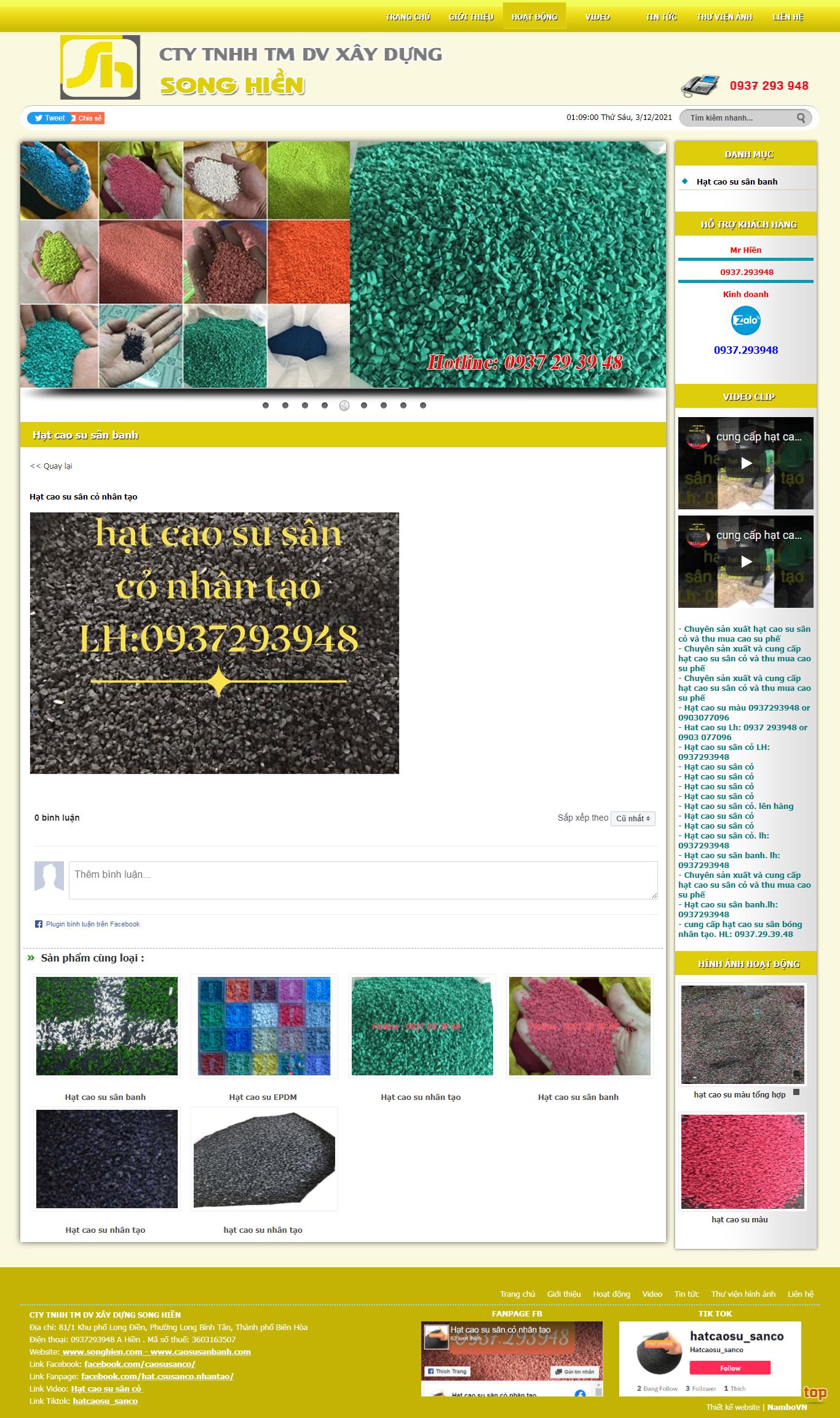Thiết kế Website web hạt cao su - wwwcaosusanbanhcom
