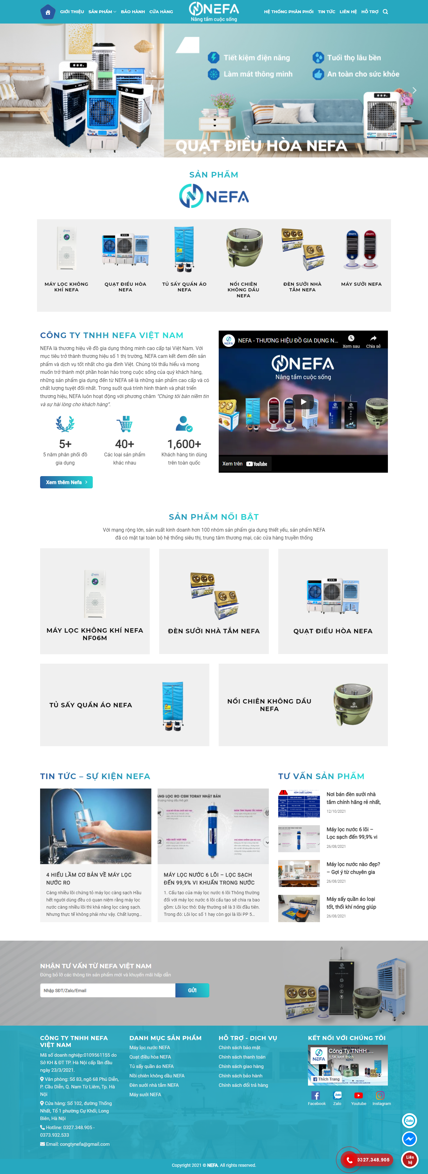 Thiết kế Website web bóng sưởi - nefavn