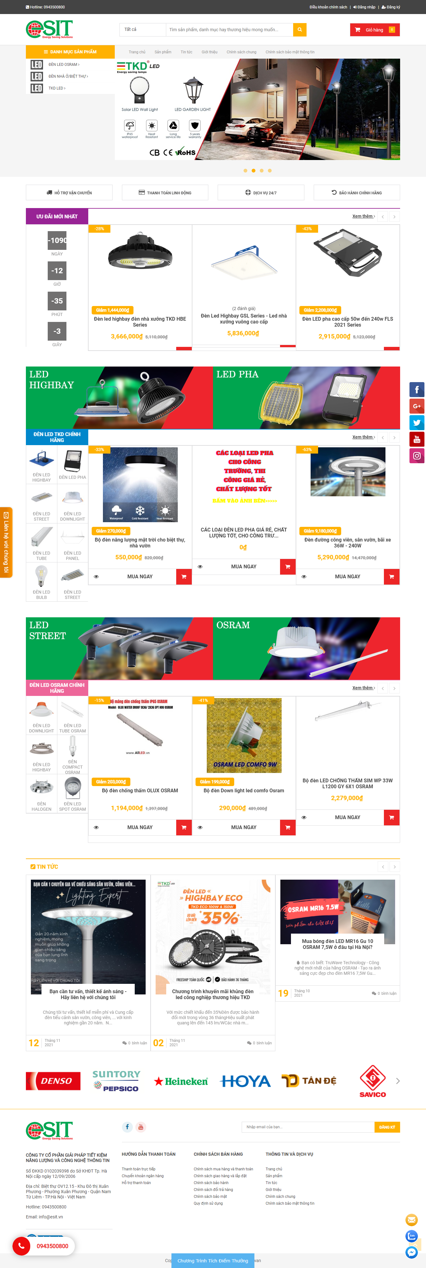 Thiết kế Website web đèn chiếu sáng công nghiệp - led247vn