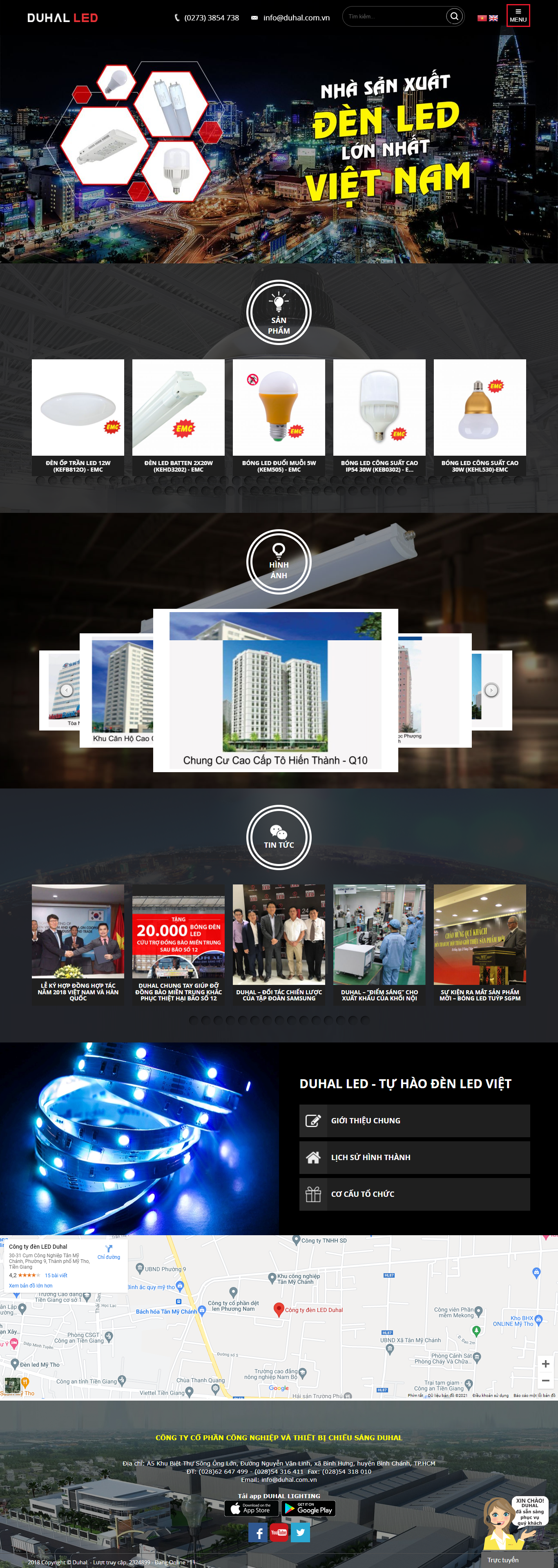 Thiết kế Website web đèn chiếu sáng công nghiệp - duhalcomvn