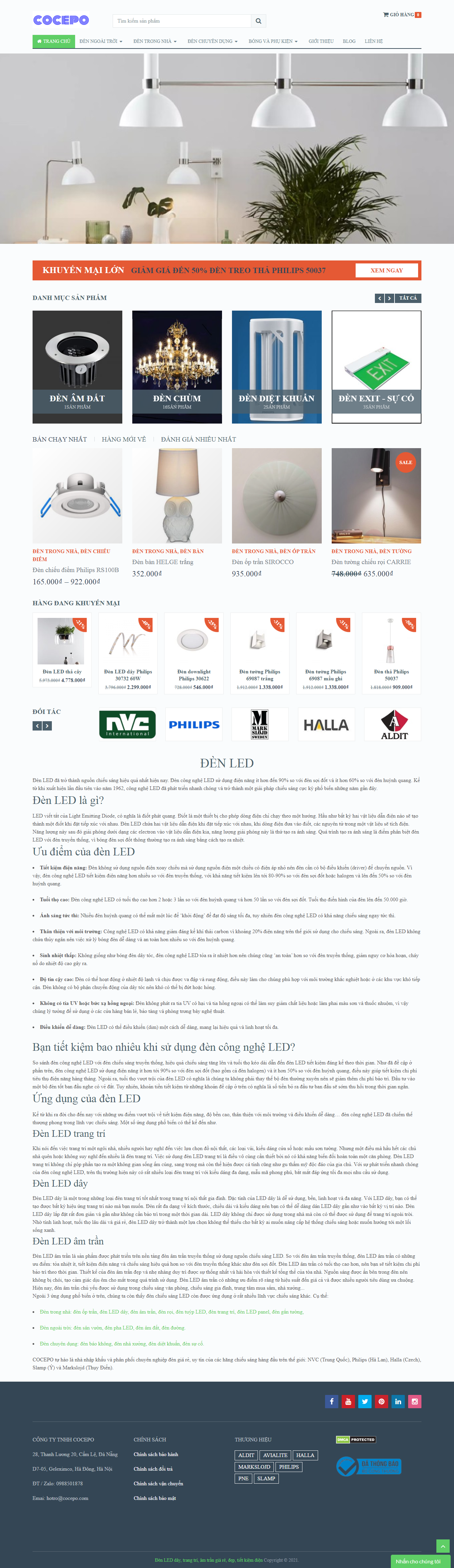 Thiết kế Website web đèn uv diệt khuẩn - cocepocom