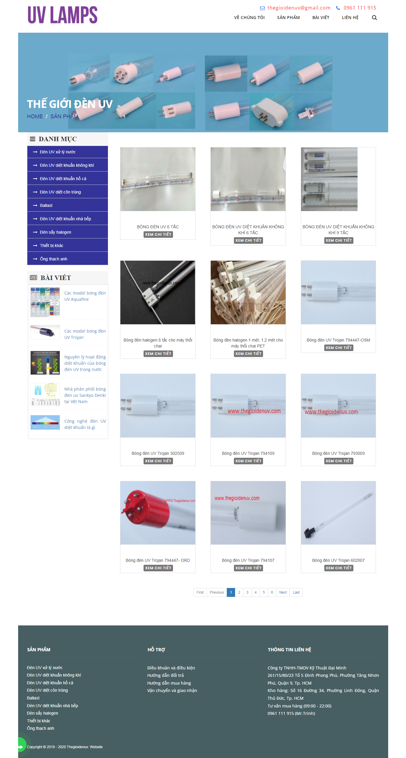 Thiết kế Website web đèn uv diệt khuẩn - wwwthegioidenuvcom