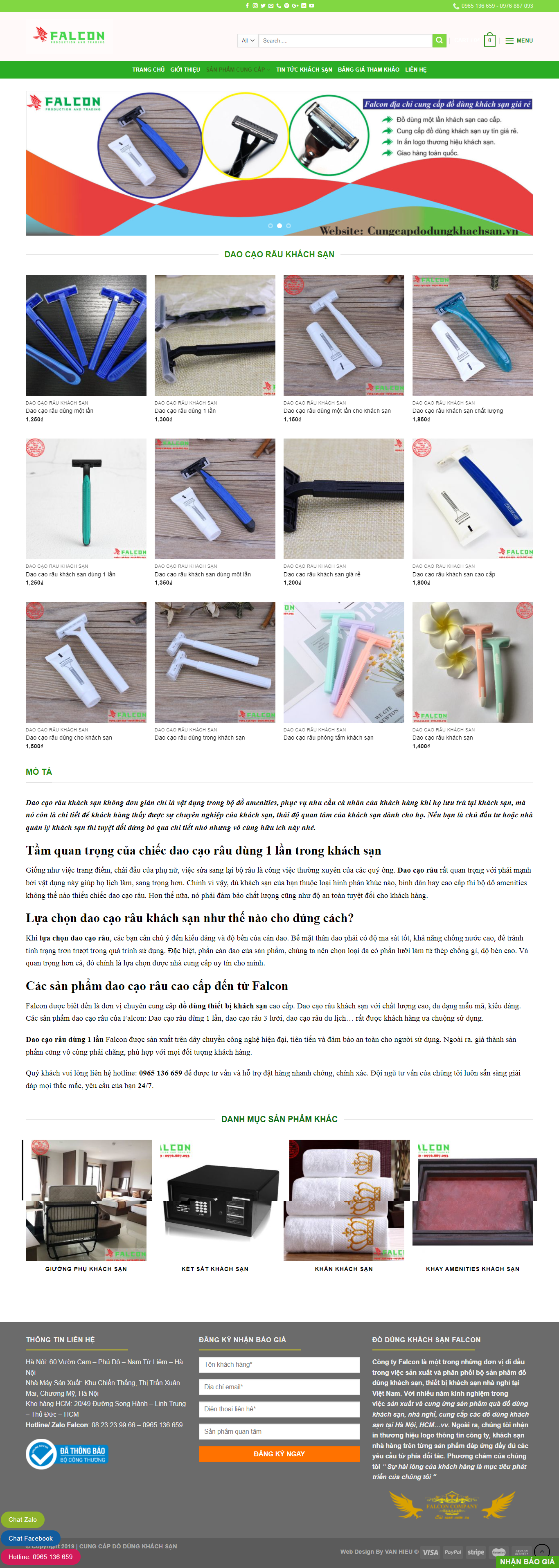 Thiết kế Website web dao cạo râu - cungcapdodungkhachsanvn