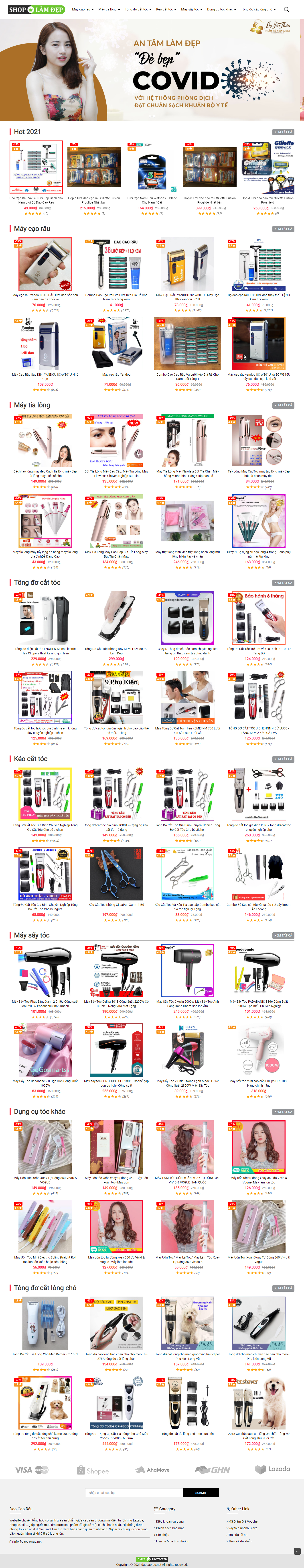 Thiết kế Website web dao cạo râu - daocaoraunet