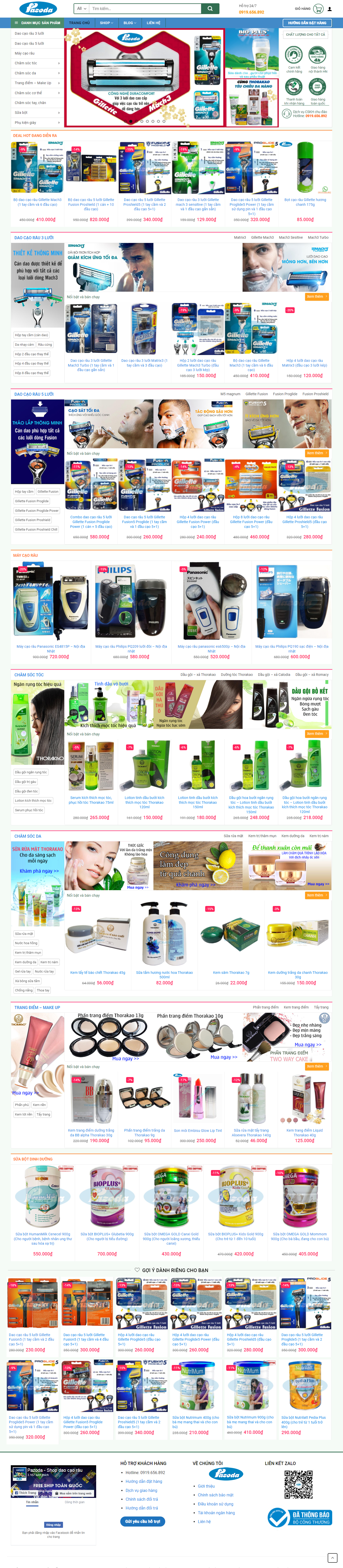 Thiết kế Website web dao cạo râu - pazodacom