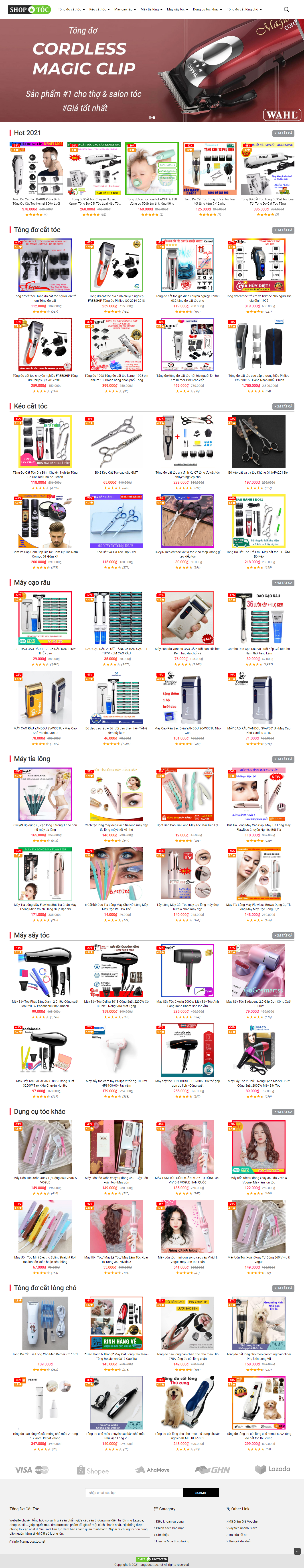 Thiết kế Website web dao cạo râu - tangdocattocnet