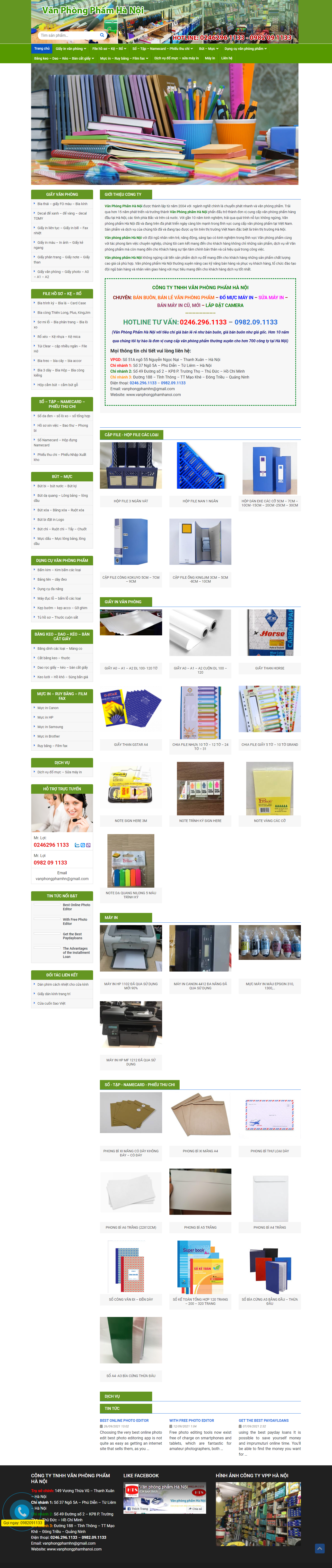 Thiết kế Website web bán vở - vanphongphamhanoicom