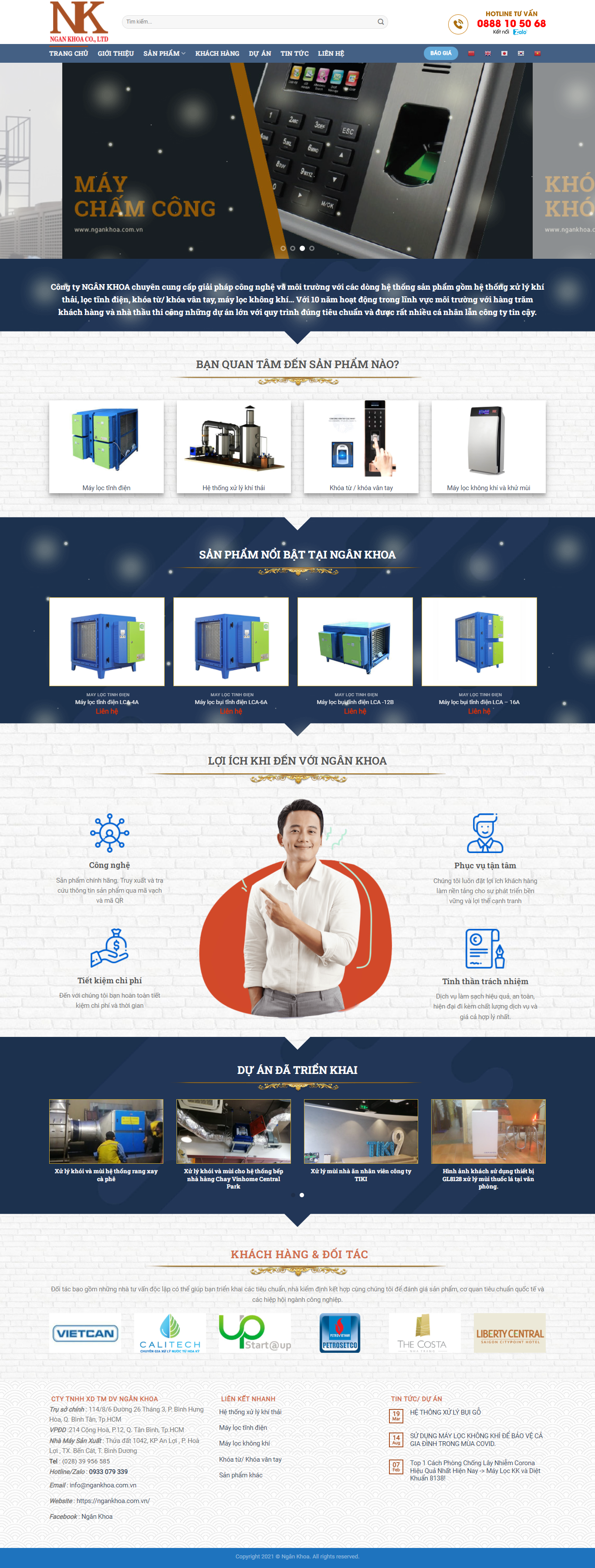 Thiết kế Website web hệ thống hút bụi - ngankhoacomvn