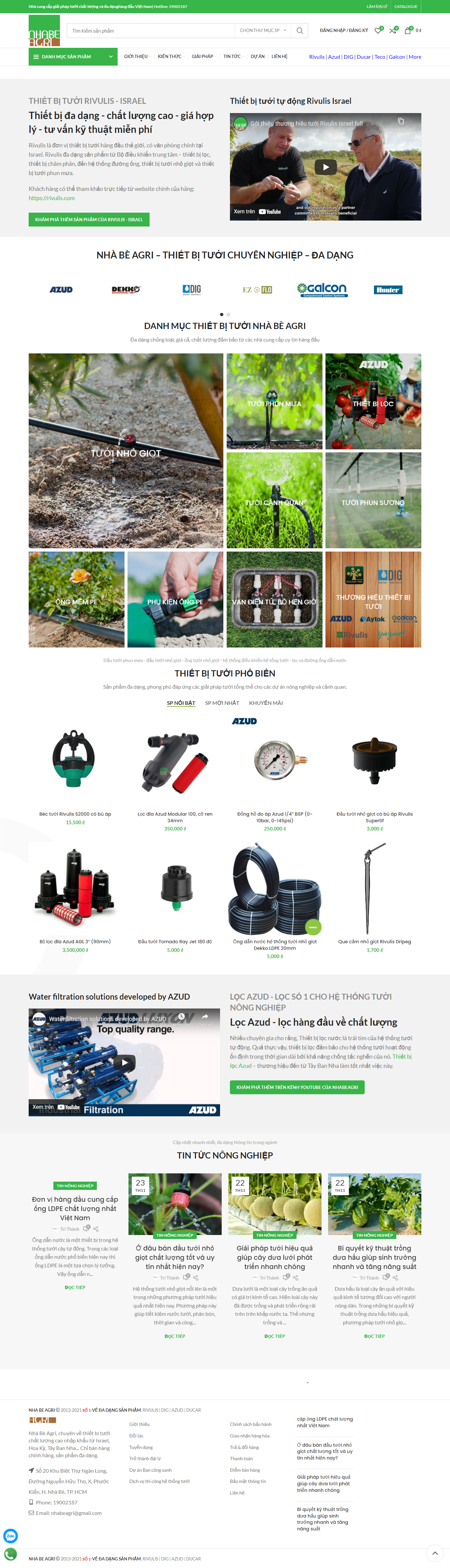 Thiết kế Website web thiết bị tưới - nhabeagricom