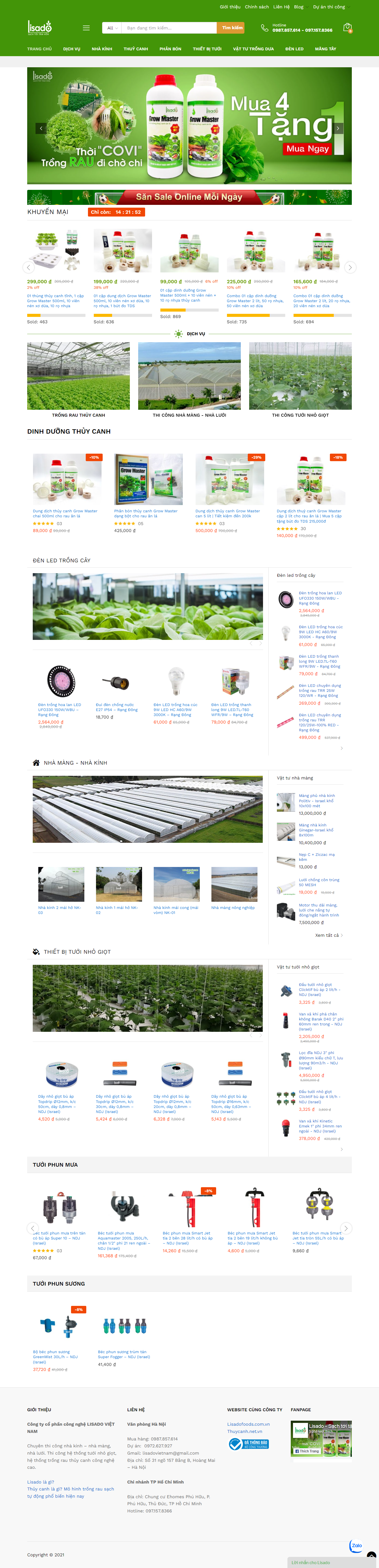 Thiết kế Website web thiết bị tưới - wwwlisadovn