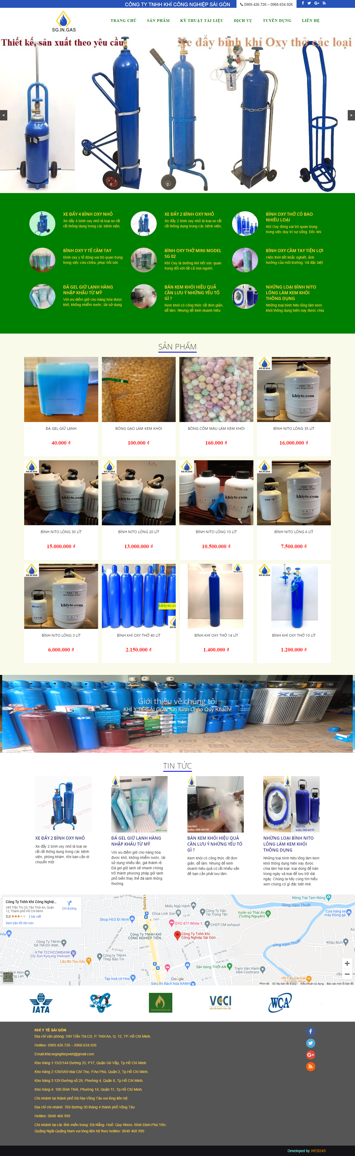 Thiết kế Website web khí y tế - khiytecom