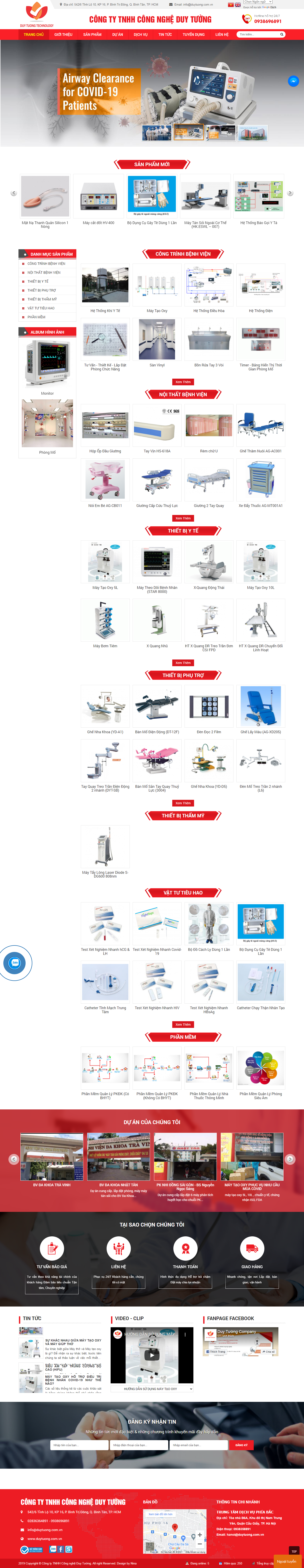 Thiết kế Website web khí y tế - wwwduytuongcomvn