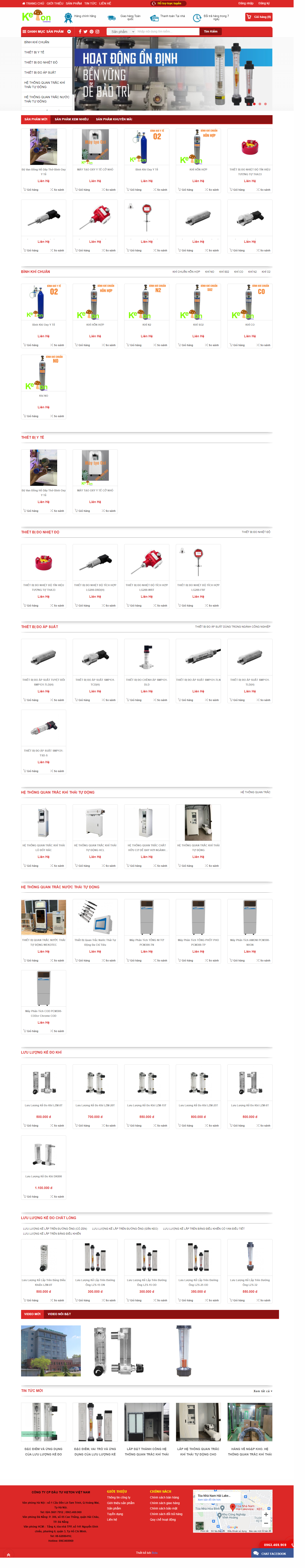 Thiết kế Website web khí y tế - sanphamdoluongcom