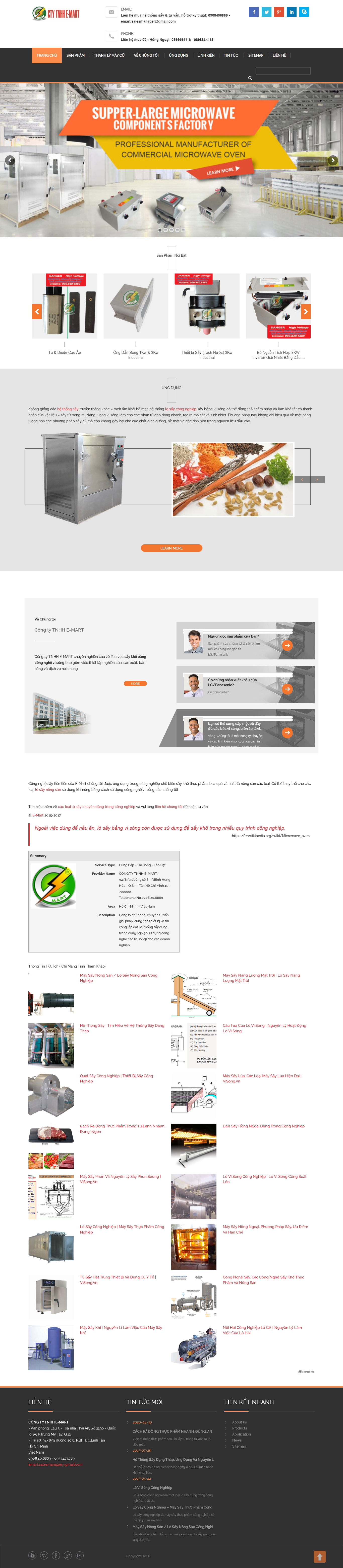 Thiết kế Website web thiết bị sấy - visongvn