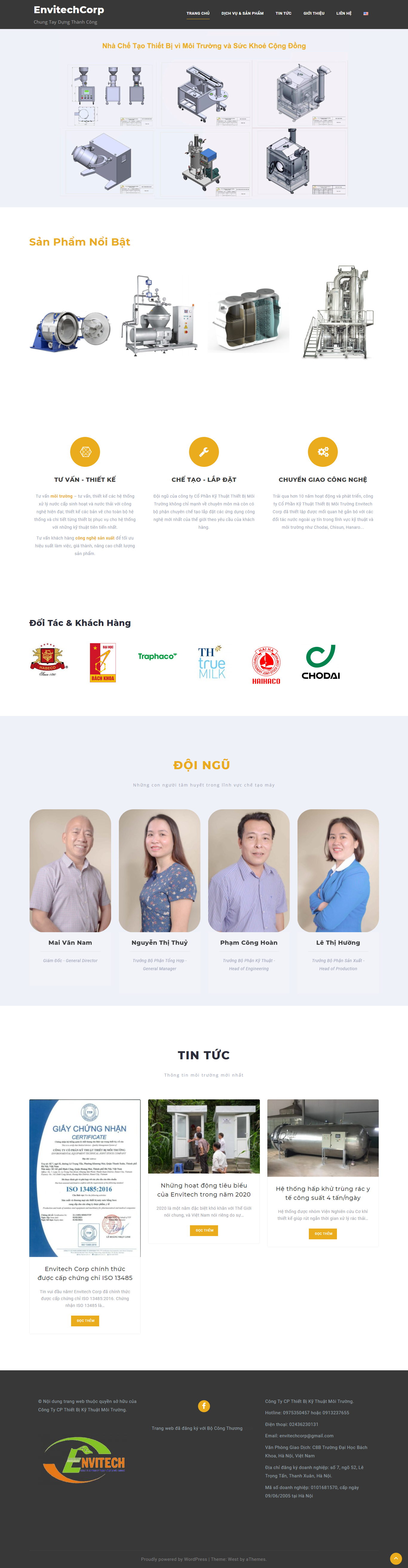 Thiết kế Website web hệ thống sấy - envitechcorpvn