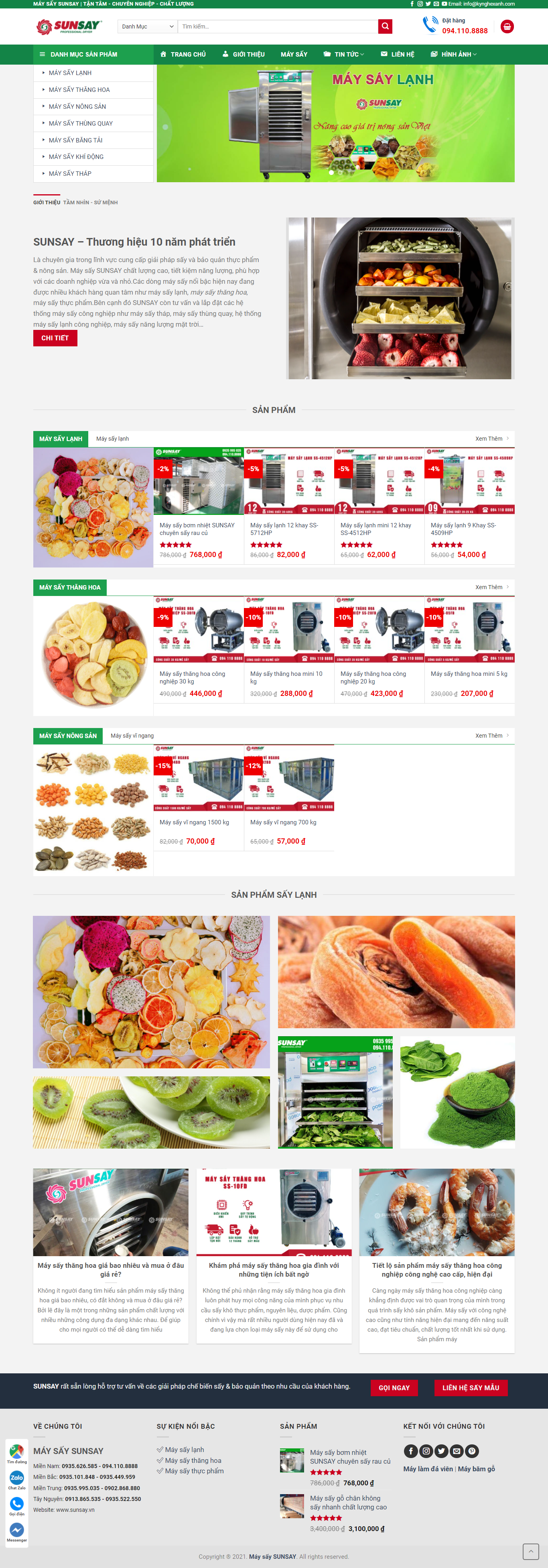 Thiết kế Website web thiết bị sấy - maysayvn