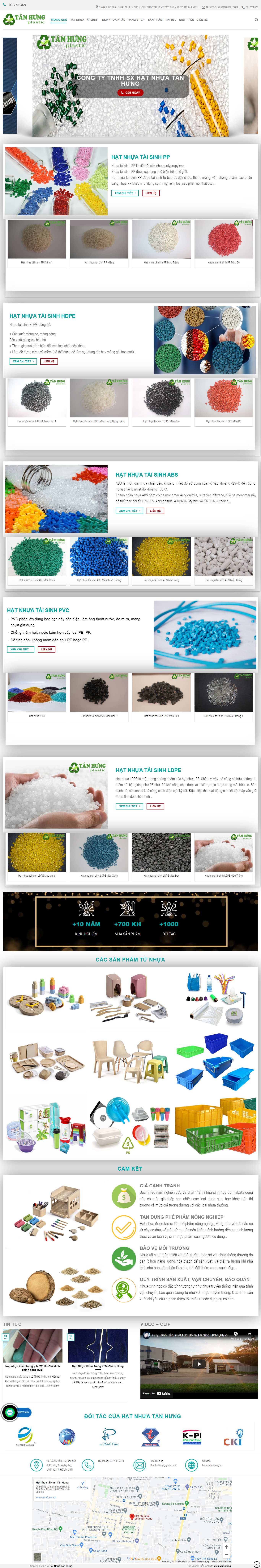 Thiết kế Website web hạt nhựa tái chế - hatnhuatanhungvn