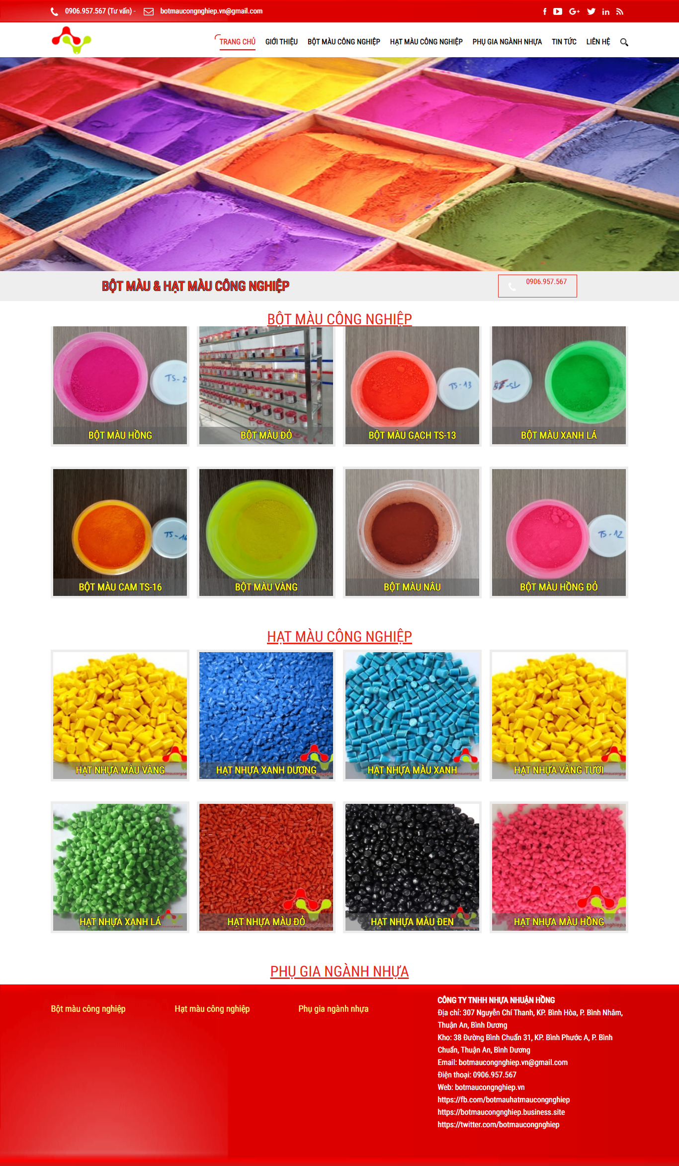 Thiết kế Website web hạt nhựa tái chế - botmaucongnghiepvn