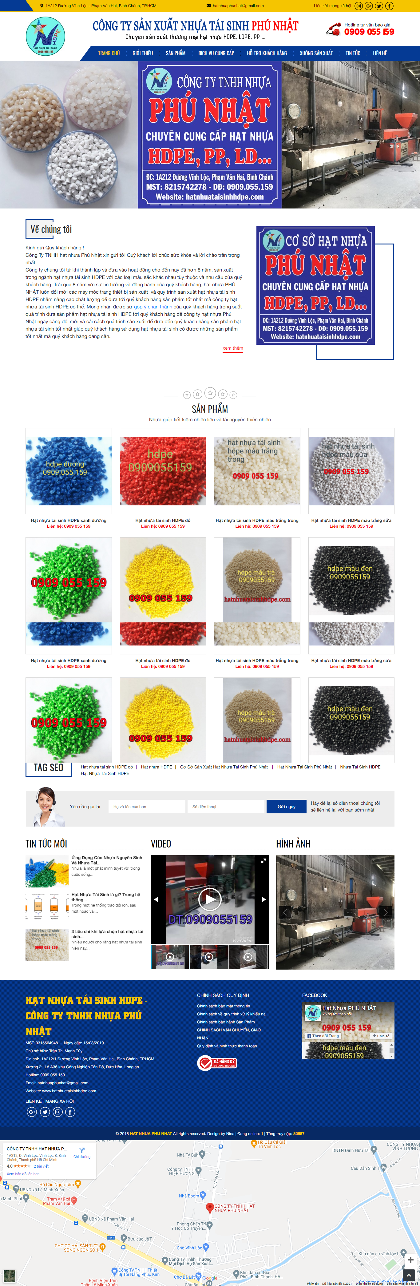 Thiết kế Website web hạt nhựa tái chế - hatnhuataisinhhdpecom