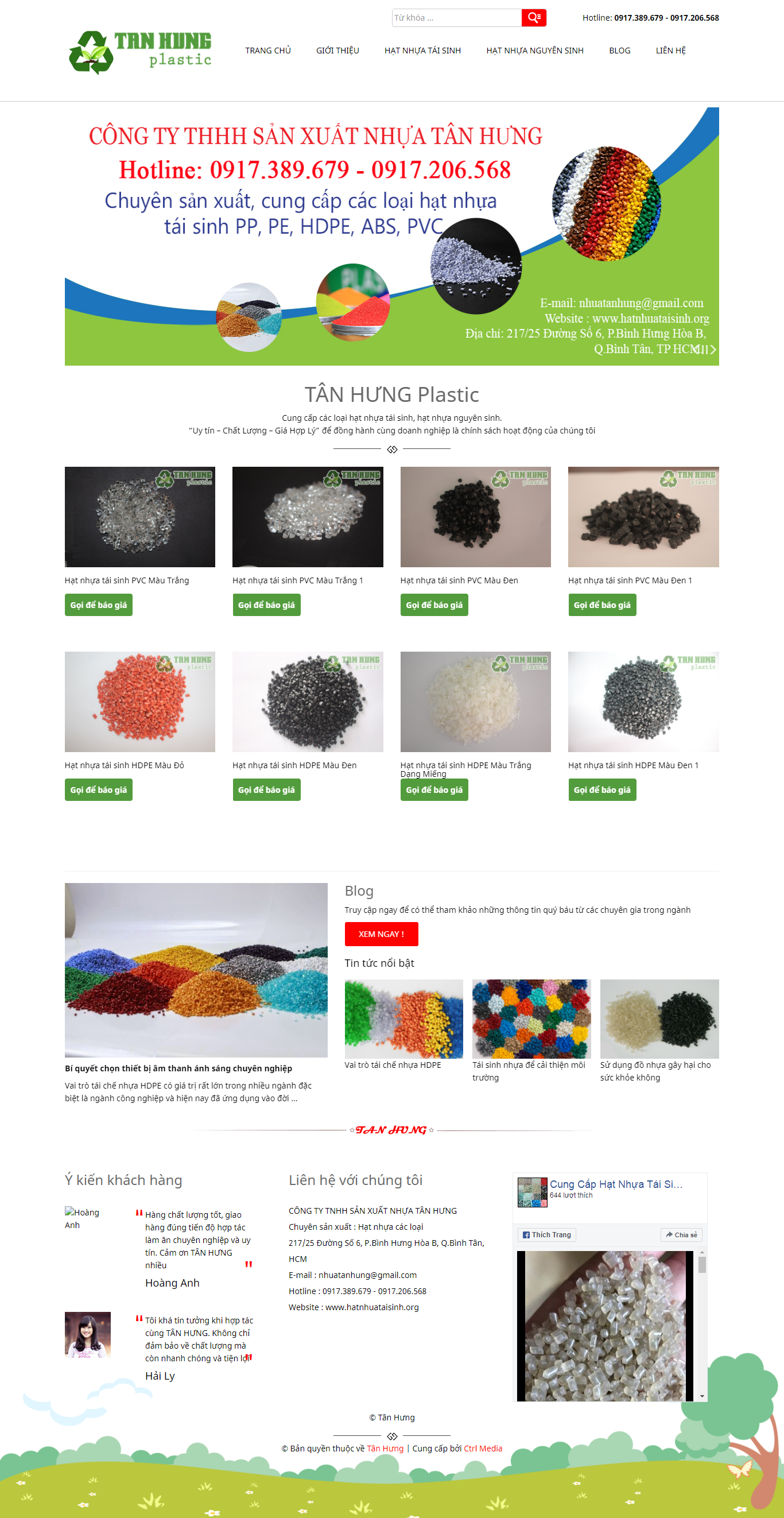 Thiết kế Website web hạt nhựa tái chế - hatnhuataisinhorg