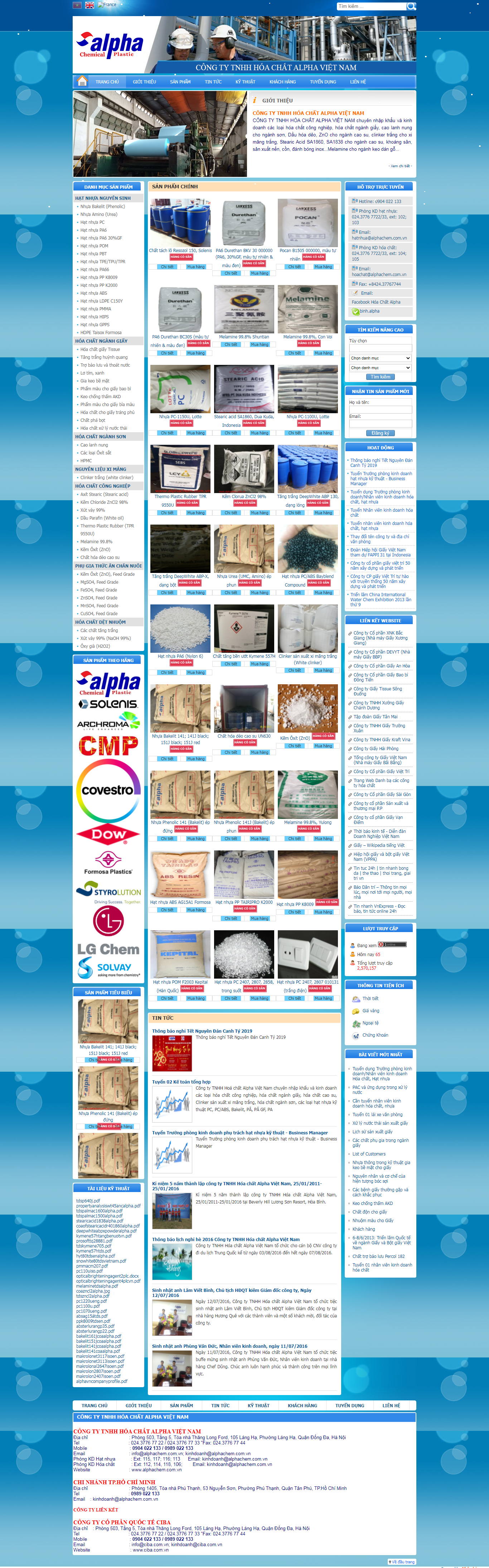 Thiết kế Website web hạt nhựa nguyên sinh - alphachemcomvn