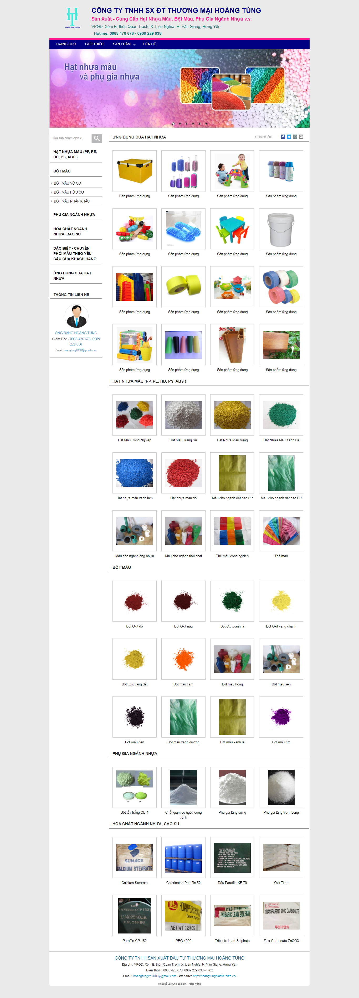 Thiết kế Website web hạt nhựa nguyên sinh - hoangtungplasticbizzvn