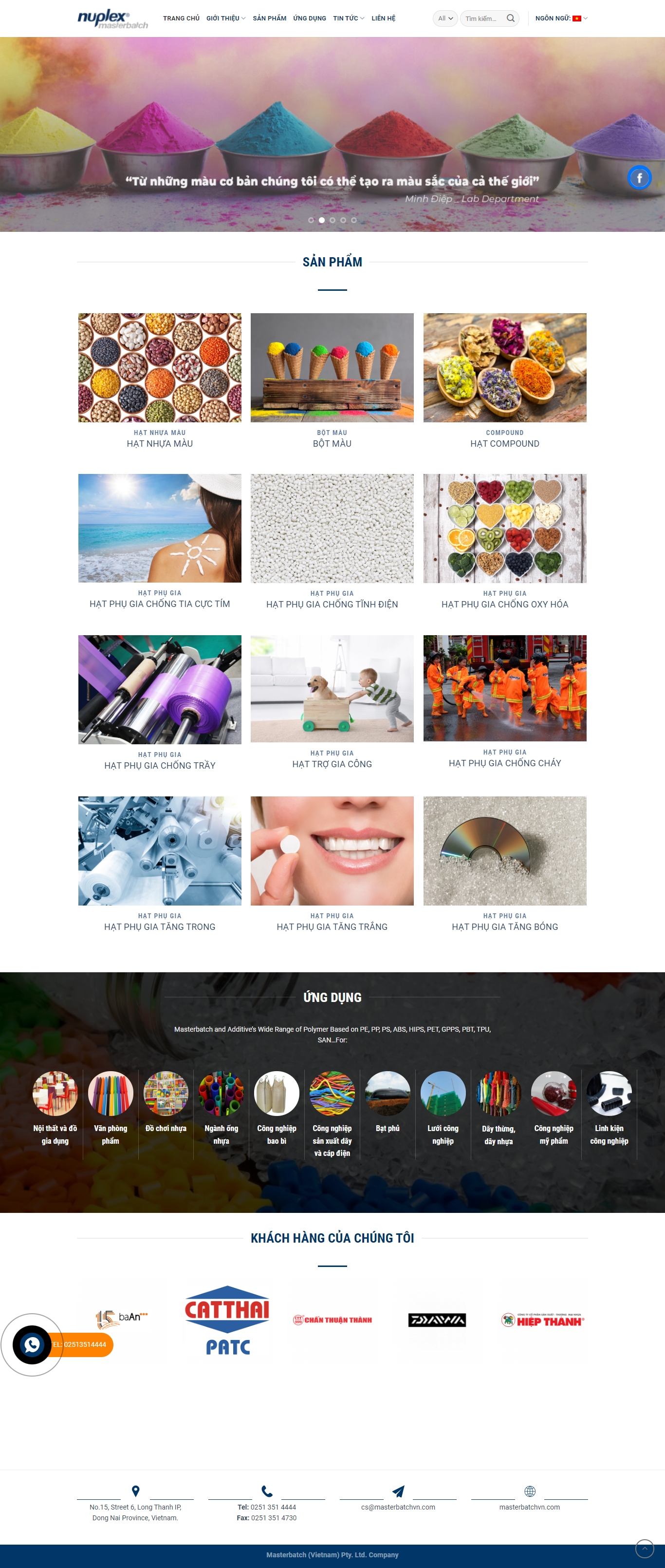 Thiết kế Website web hạt nhựa màu - masterbatchvncom