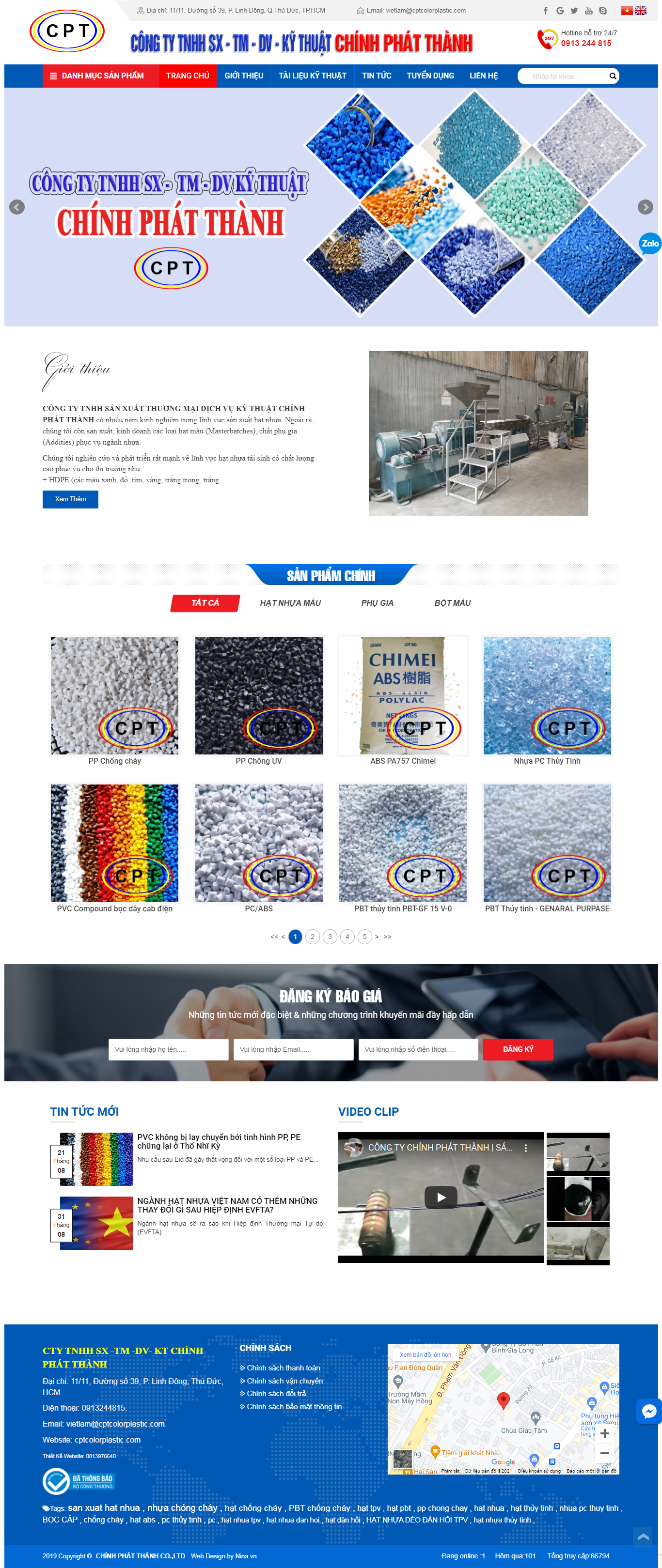 Thiết kế Website web hạt nhựa màu - cptcolorplasticcom