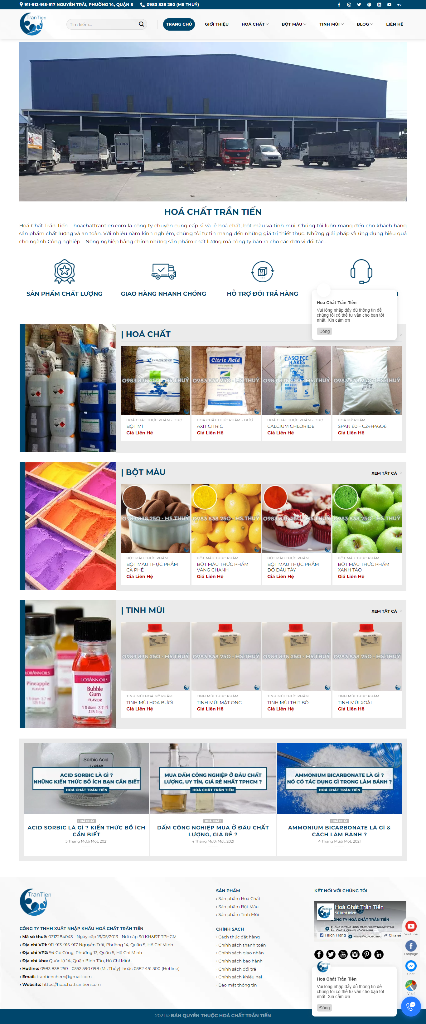 Thiết kế Website web hạt nhựa màu - hoachattrantiencom
