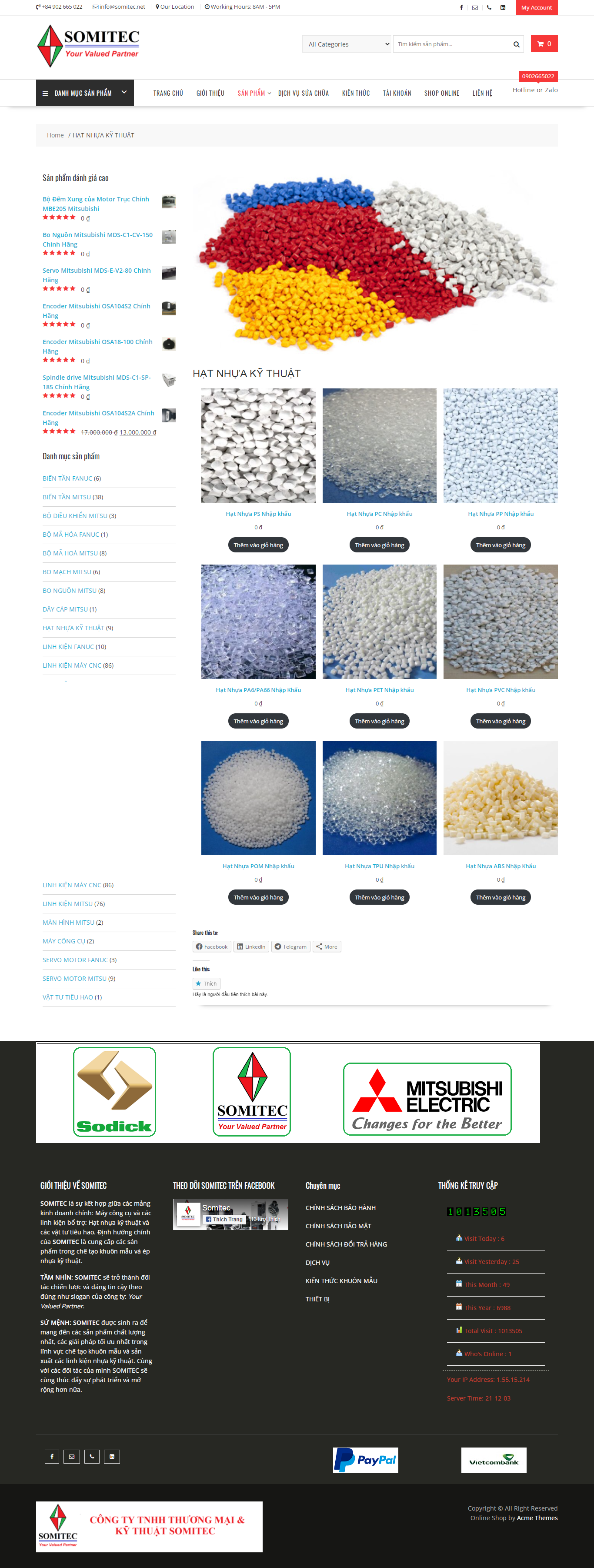Thiết kế Website web hạt nhựa kĩ thuật - somitecnet