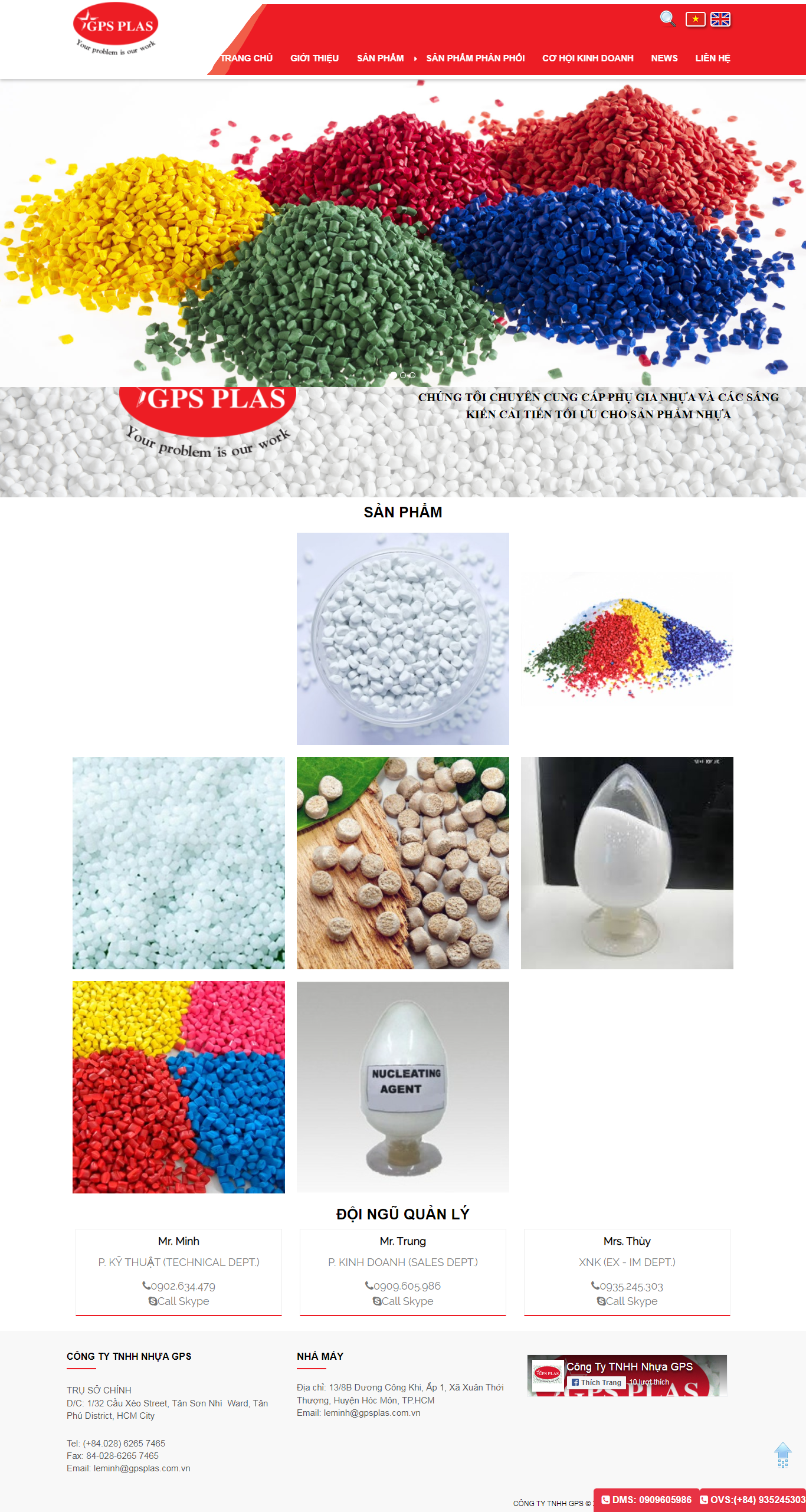 Thiết kế Website web hạt nhựa kĩ thuật - gpsplascomvn