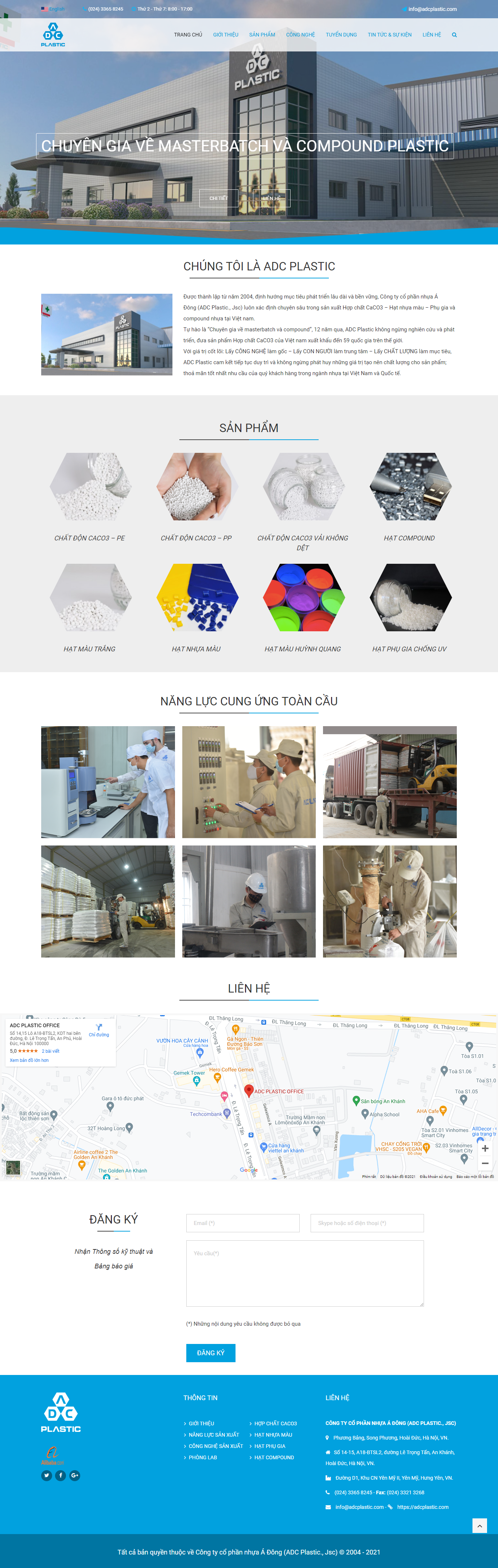 Thiết kế Website web hạt nhựa compound - adcplasticcom