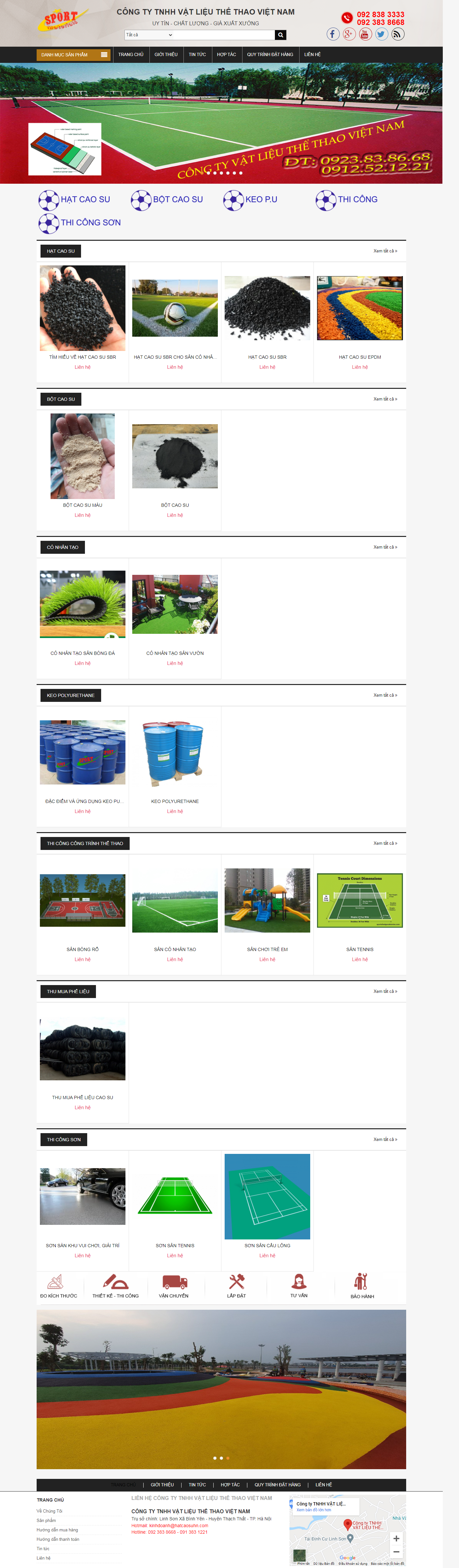 Thiết kế Website web hạt cao su - hatcaosuhncom