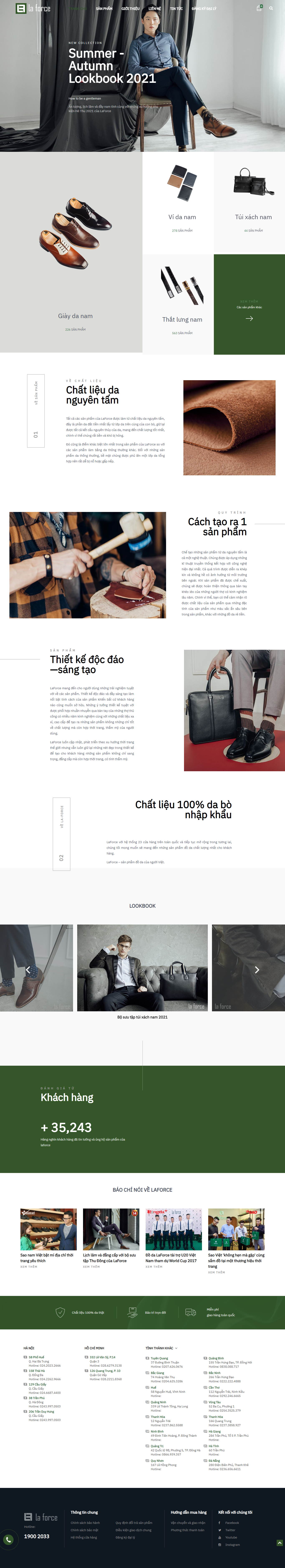 Thiết kế Website web bán giày da - laforcevn