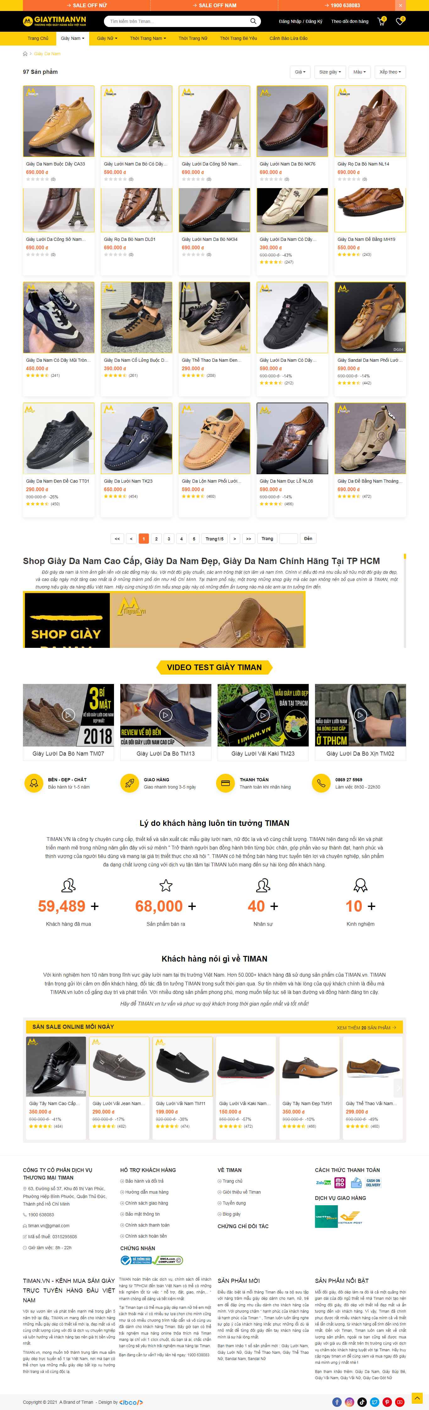 Thiết kế Website web bán giày da - timanvn