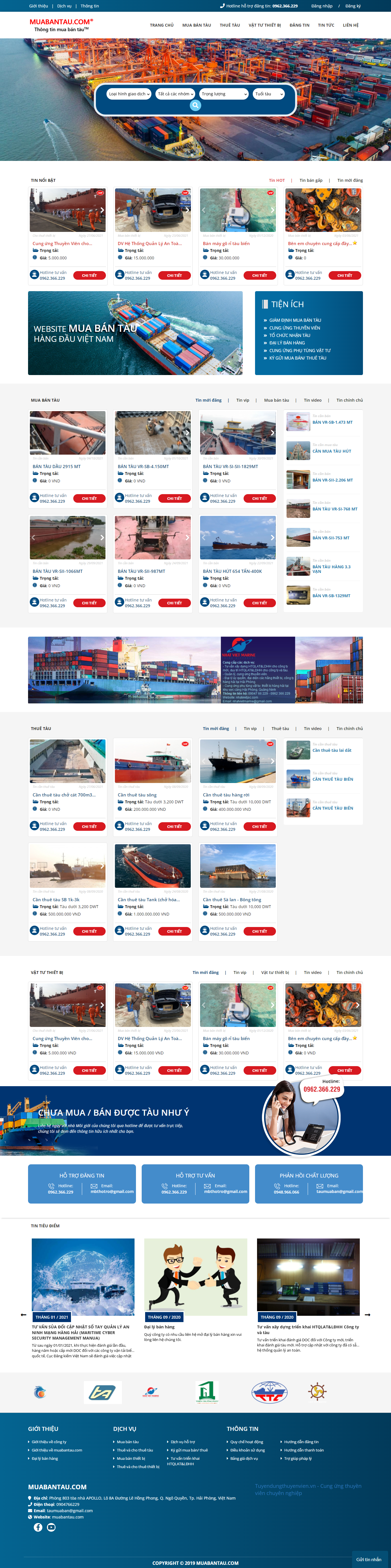 Thiết kế Website web bán tàu thuyền - muabantaucom