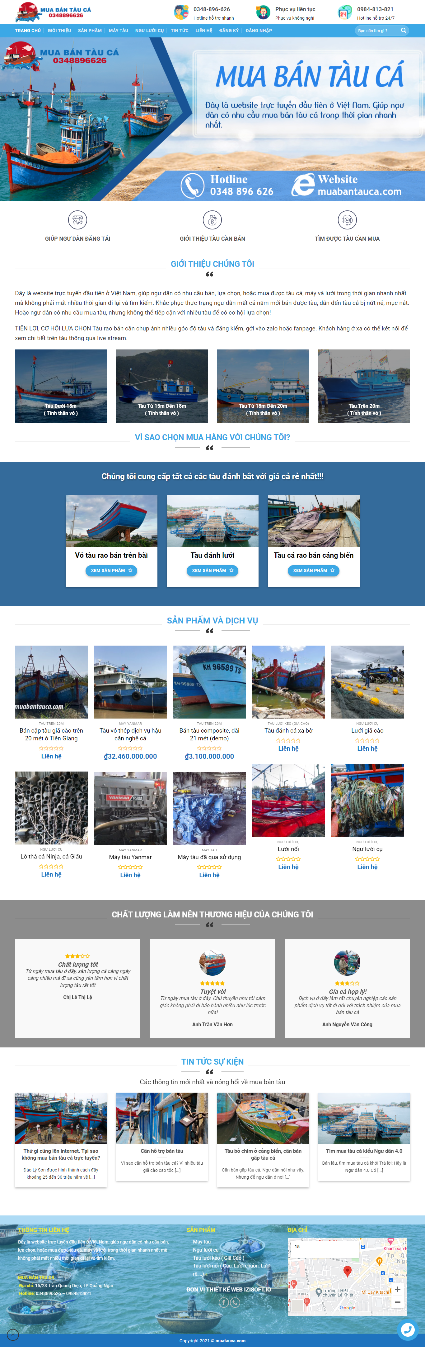 Thiết kế Website web bán tàu thuyền - muabantaucacom