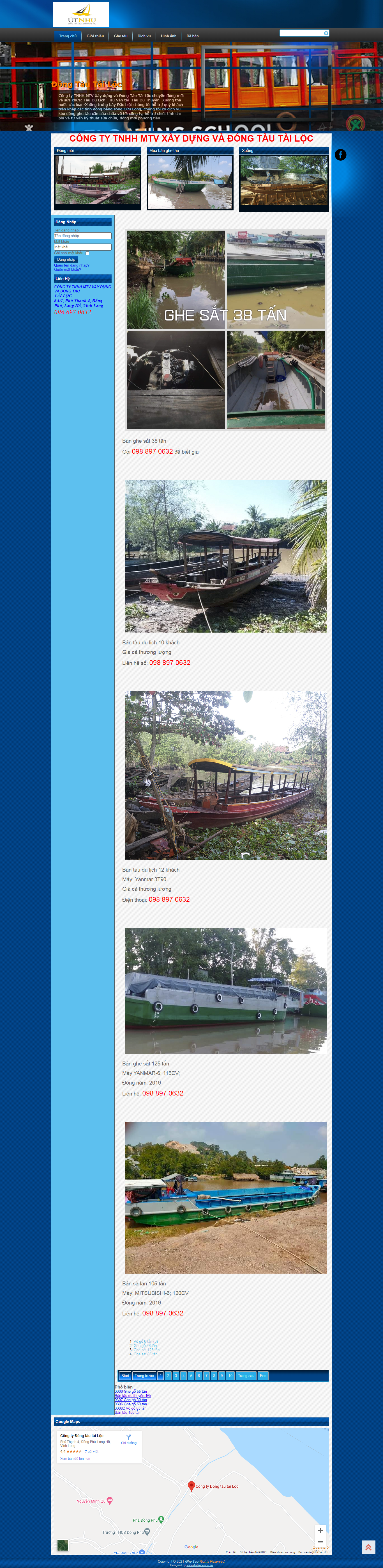 Thiết kế Website web bán tàu thuyền - ghetauvn