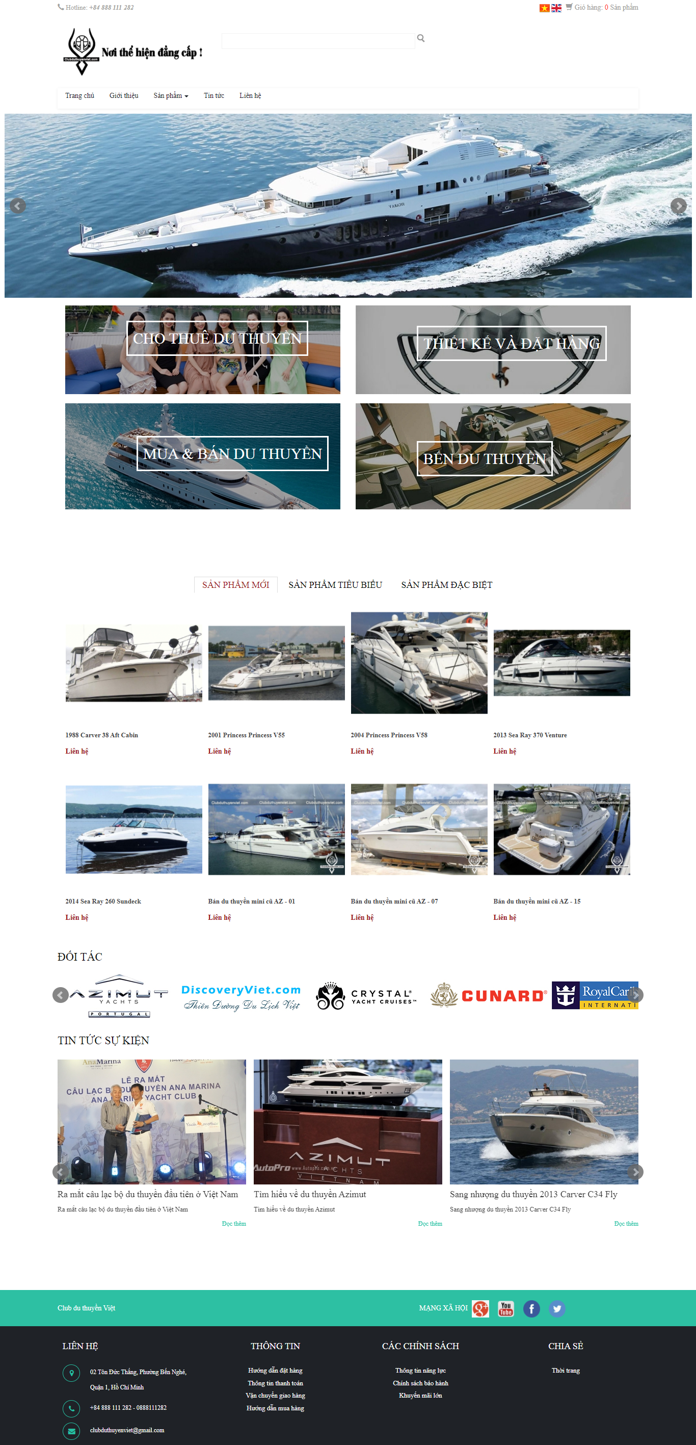 Thiết kế Website web bán tàu thuyền - clubduthuyenvietcom