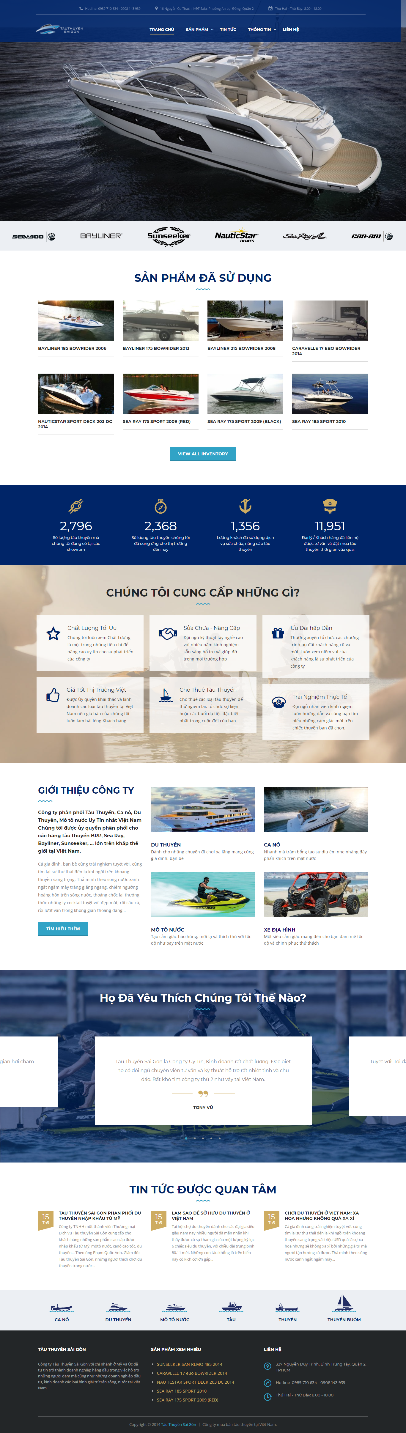 Thiết kế Website web bán tàu thuyền - tauthuyensaigonvn
