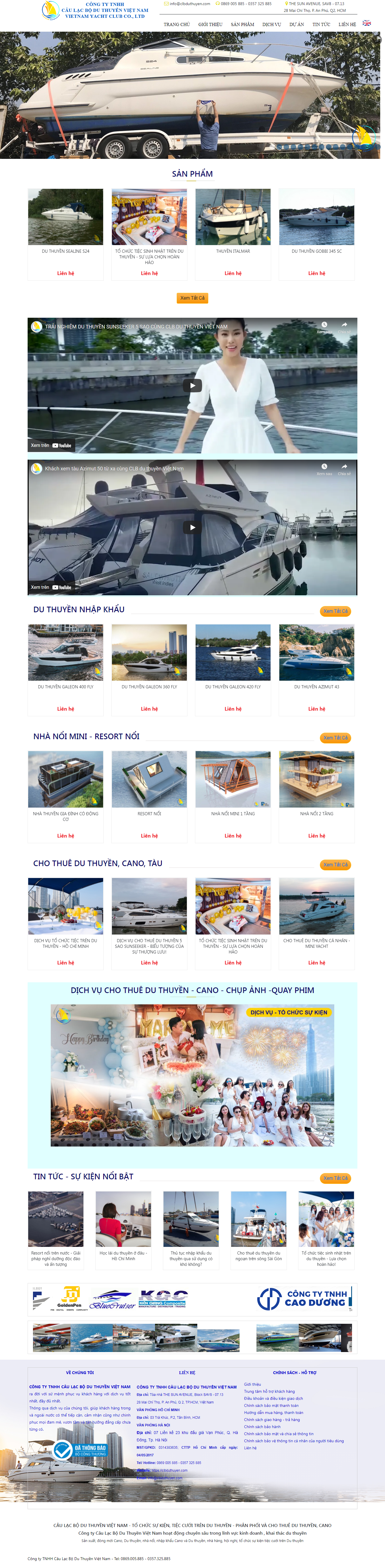Thiết kế Website web bán tàu thuyền - clbduthuyencom