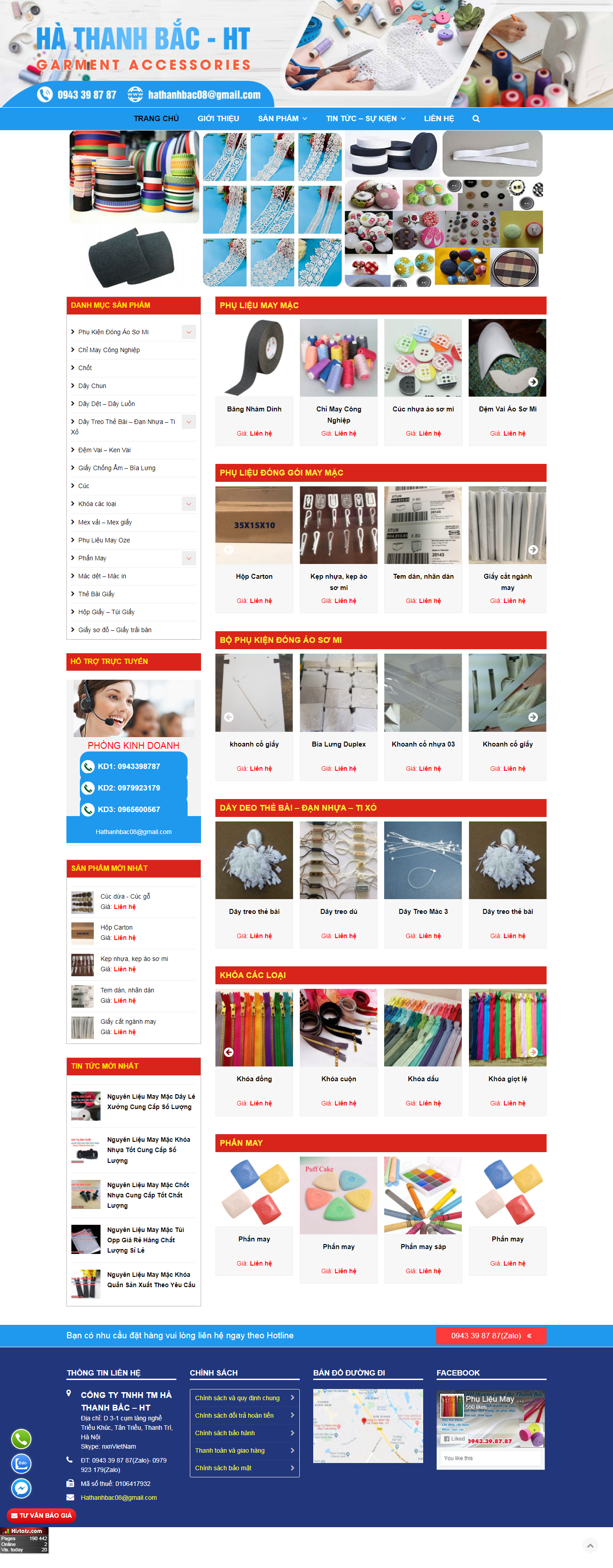 Thiết kế Website web dây khóa kéo - phulieumayhtbcom