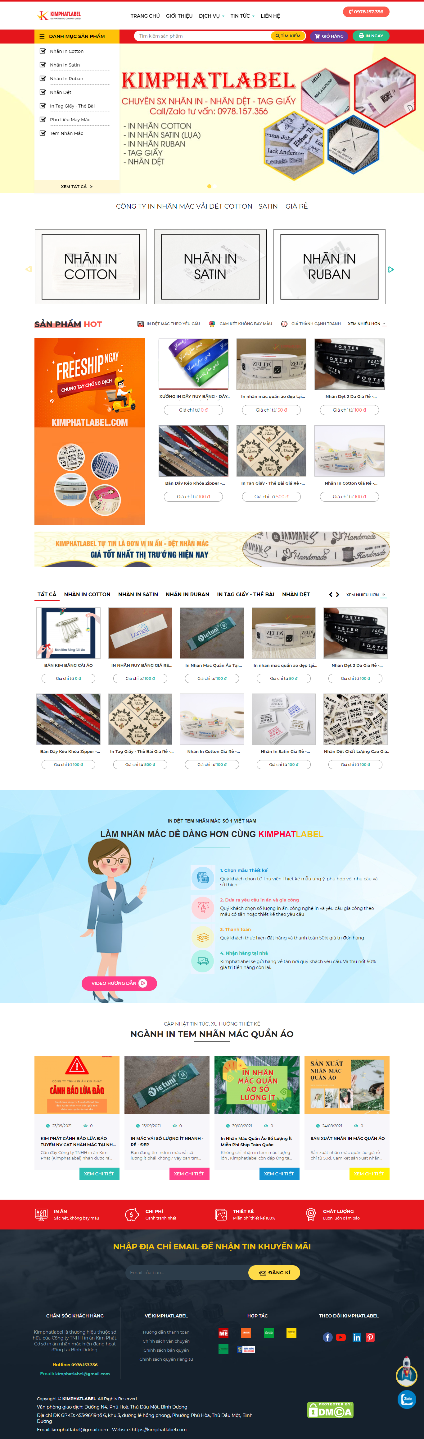 Thiết kế Website web dây khóa kéo - kimphatlabelcom