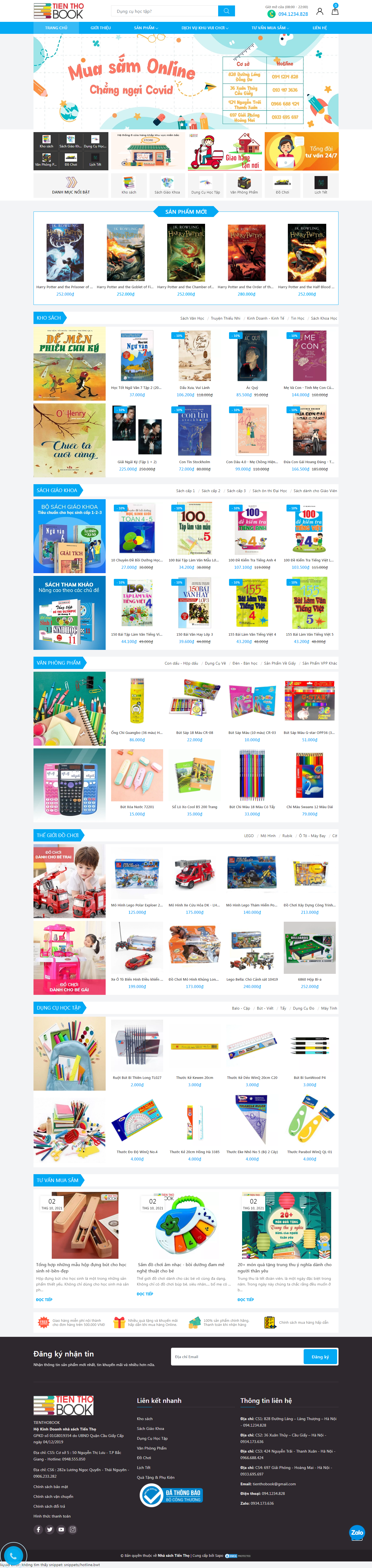 Thiết kế Website web bán sách giáo khoa - nhasachtienthovn