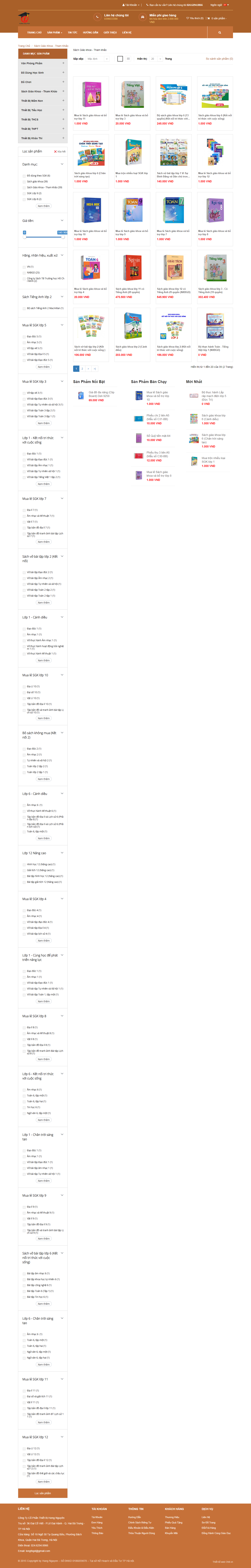 Thiết kế Website web bán sách giáo khoa - hungnguyencomvn