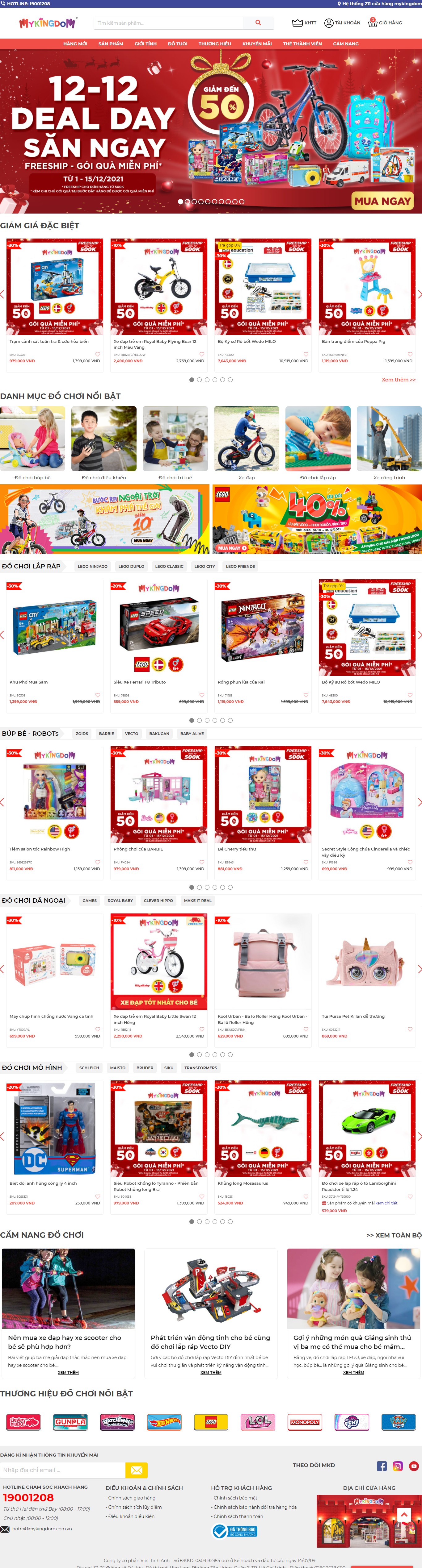 Thiết kế Website web bán đồ chơi - wwwmykingdomcomvn