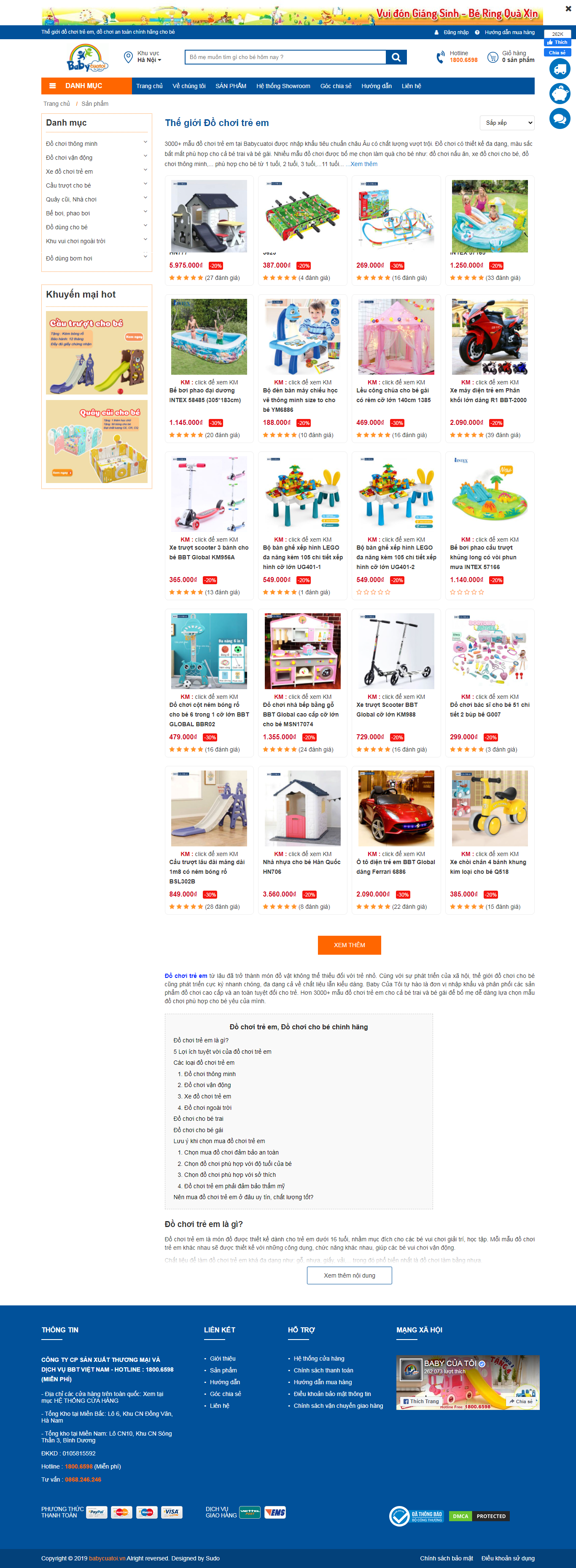 Thiết kế Website web bán đồ chơi - babycuatoivn