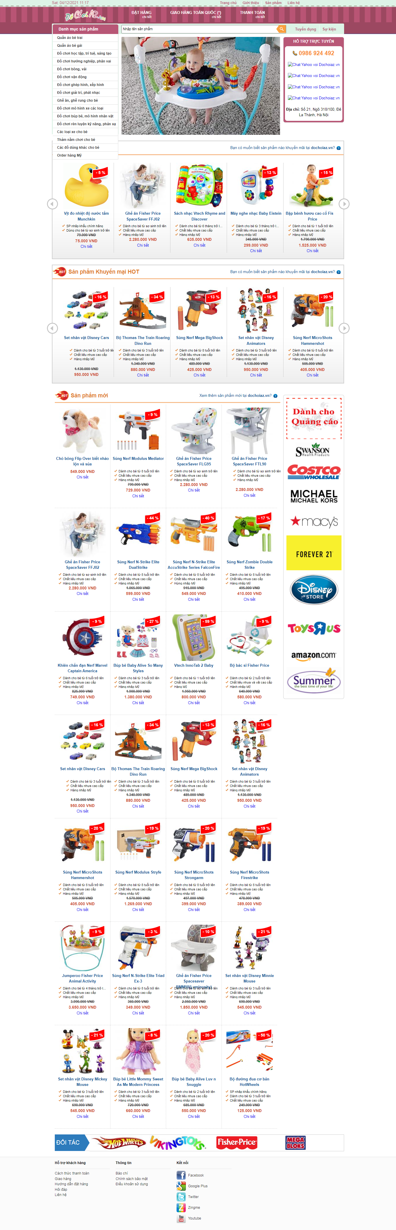 Thiết kế Website web bán đồ chơi - dochoiazvn